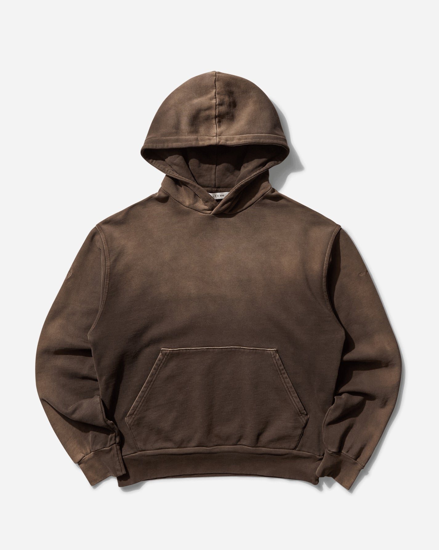 1017 ALYX 9SM Washed Effect Boxy Hoodie Washed Brown Sweatshirts Hoodies AAMSW0252FA01 WBR