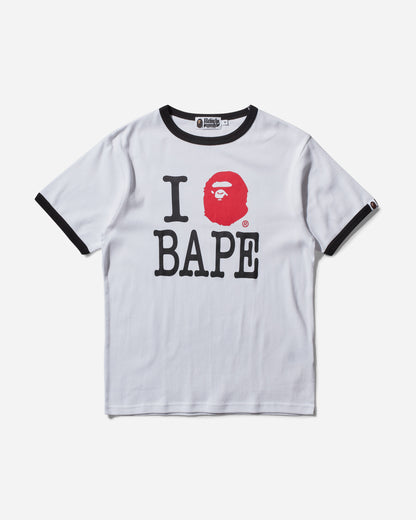 A Bathing Ape I Love Bape Tee M White T-Shirts Shortsleeve 1K80109002 WHITE