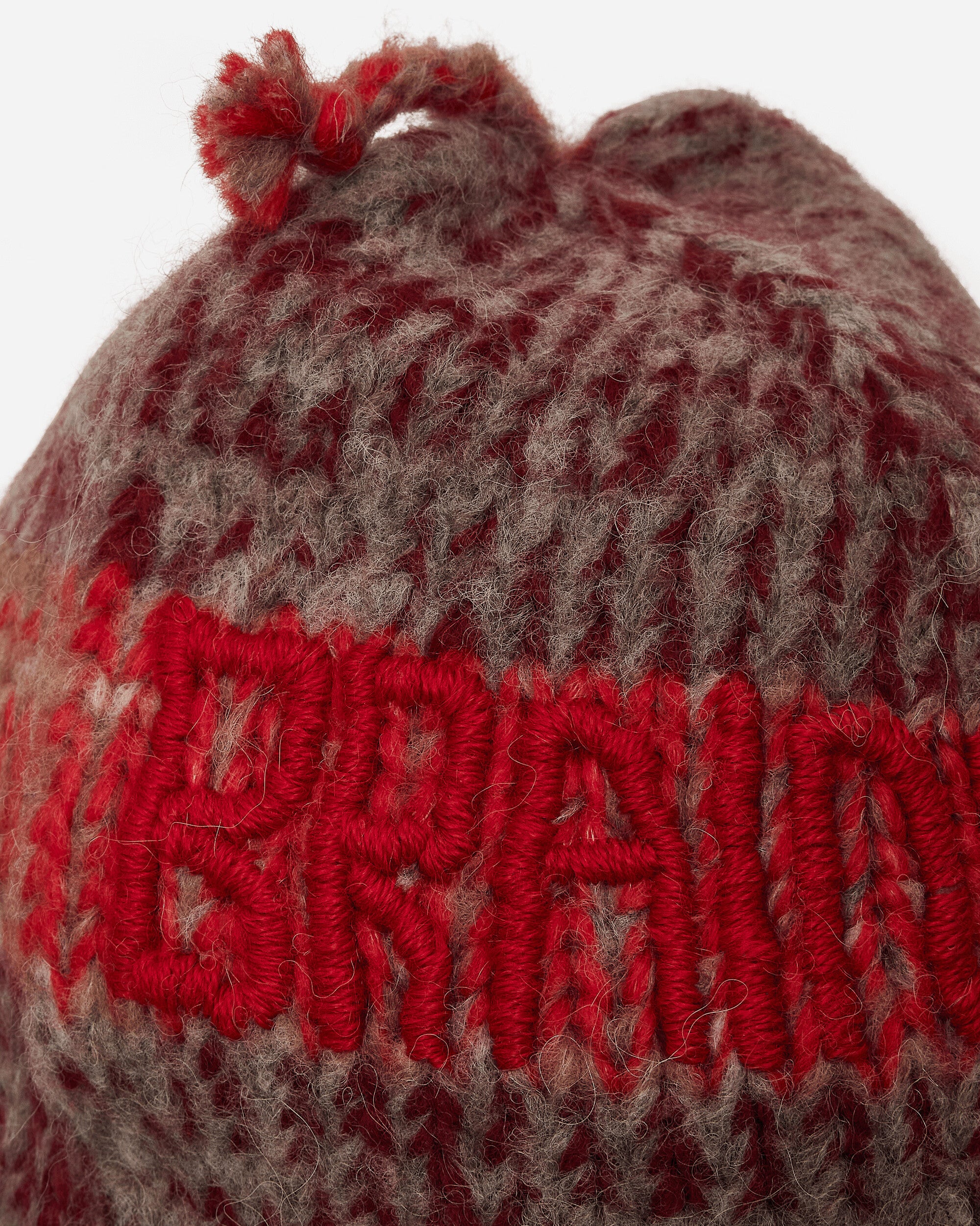 Brain Dead Alpaca Knit Ear Flap Beanie Red Multi Hats Beanies H04003996 REDM