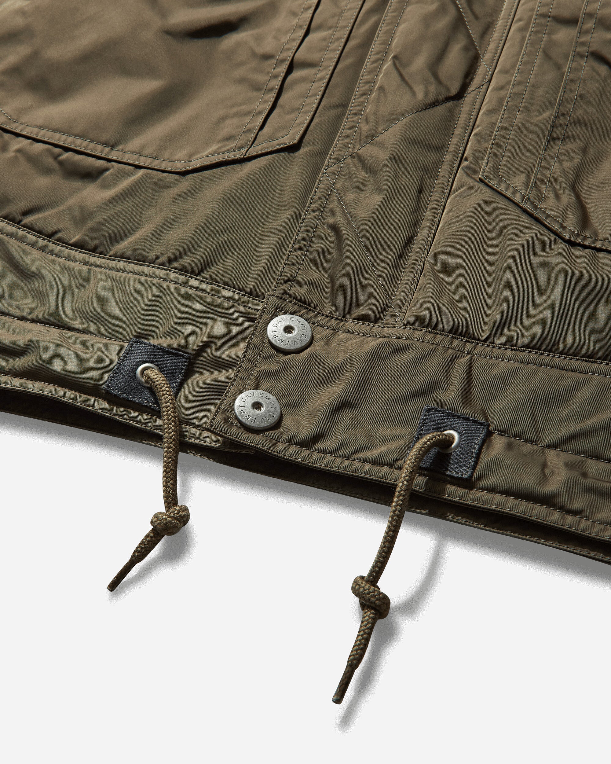 Cav Empt Leather Shoulder Bomber Jacket Khaki Coats and Jackets Bomber Jackets CES26JK09 1