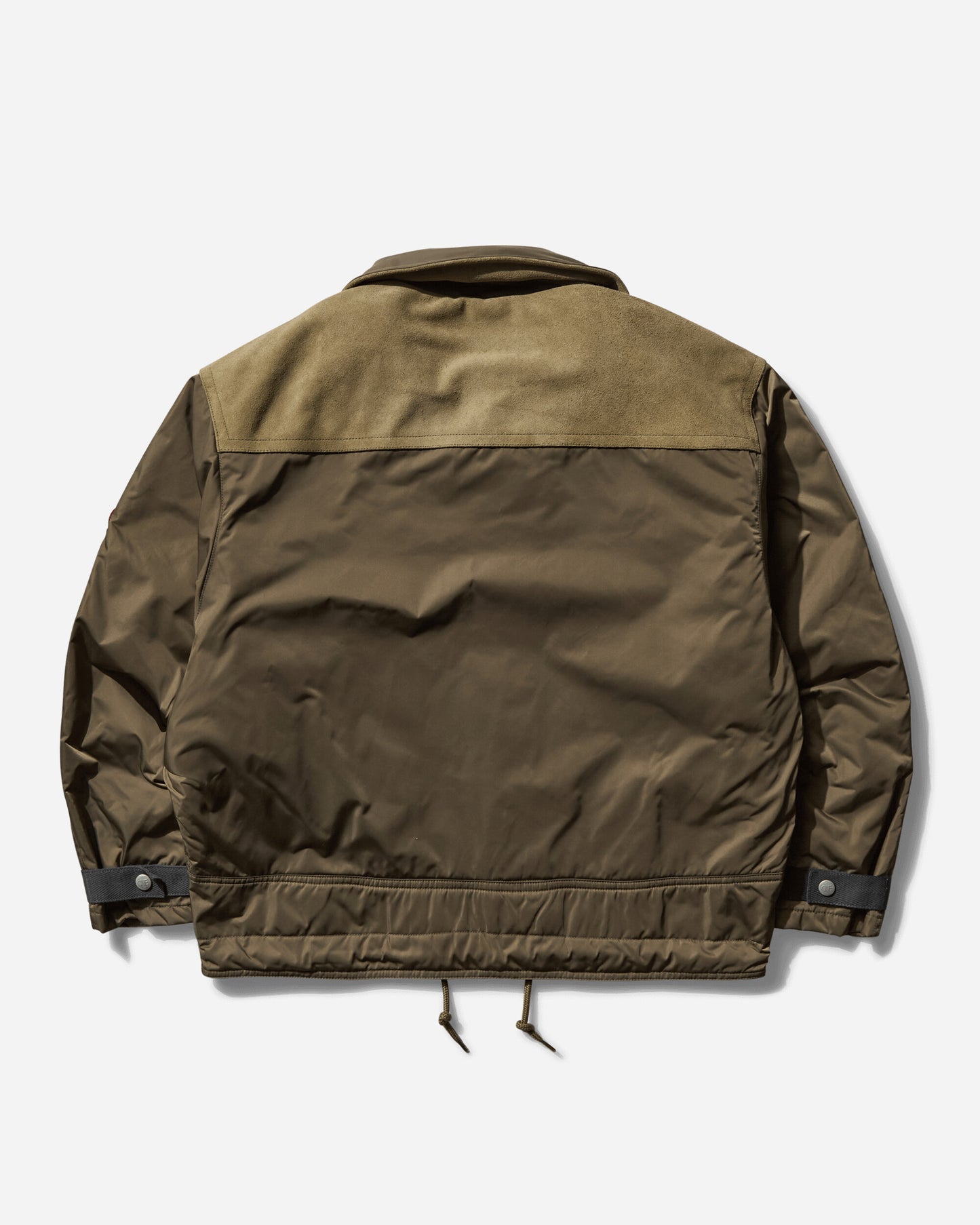 Cav Empt Leather Shoulder Bomber Jacket Khaki Coats and Jackets Bomber Jackets CES26JK09 1