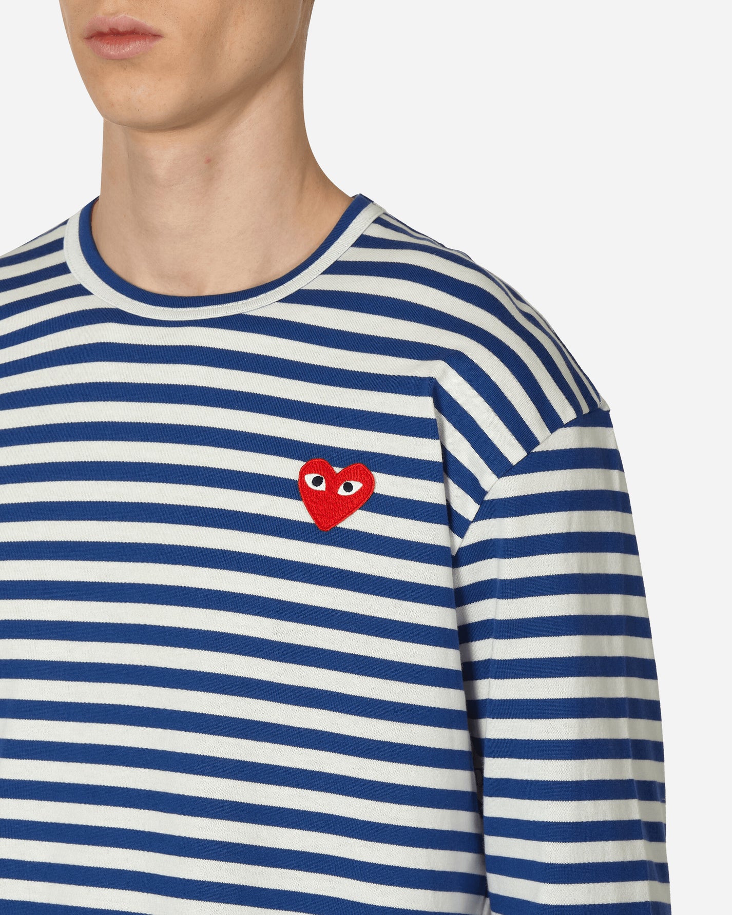 Comme Des Garçons Play Men'S T-Shirt Long Sleeve Navy T-Shirts Longsleeve P1T164  2