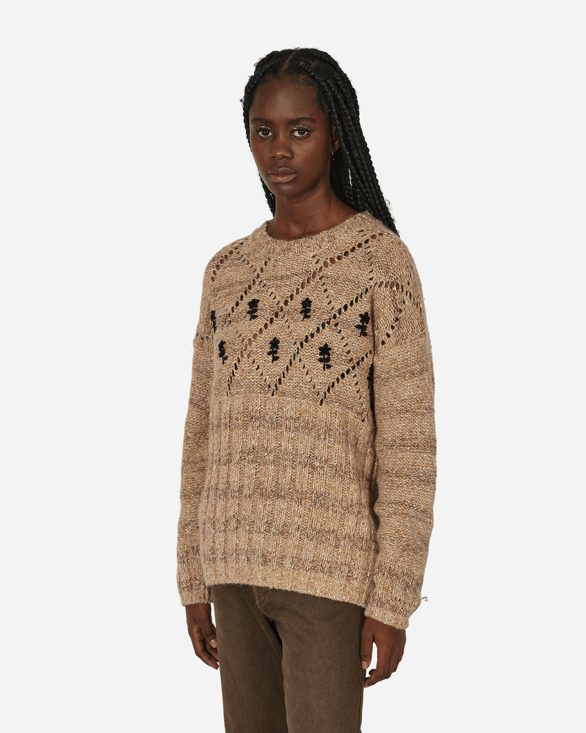 Cormio Antonio Oversized Embroidered Sweater Beige & Rame Knitwears Sweaters ANTONIO BEIGE
