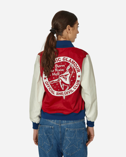 Hysteric Glamour Wmns Born To Raise Hell Jacket Red Coats and Jackets Bomber Jackets 01233AB04 RED