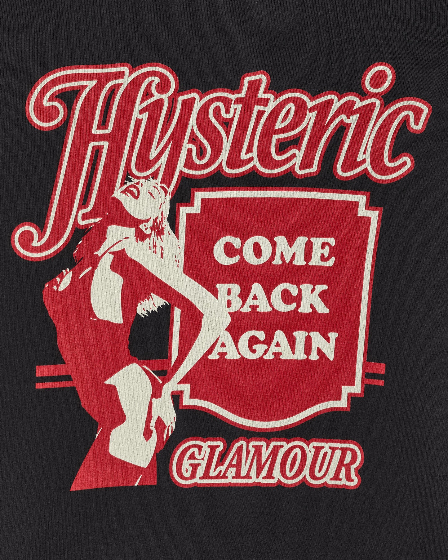 Hysteric Glamour Back Again Black Sweatshirts Hoodies 02241CF01 C1