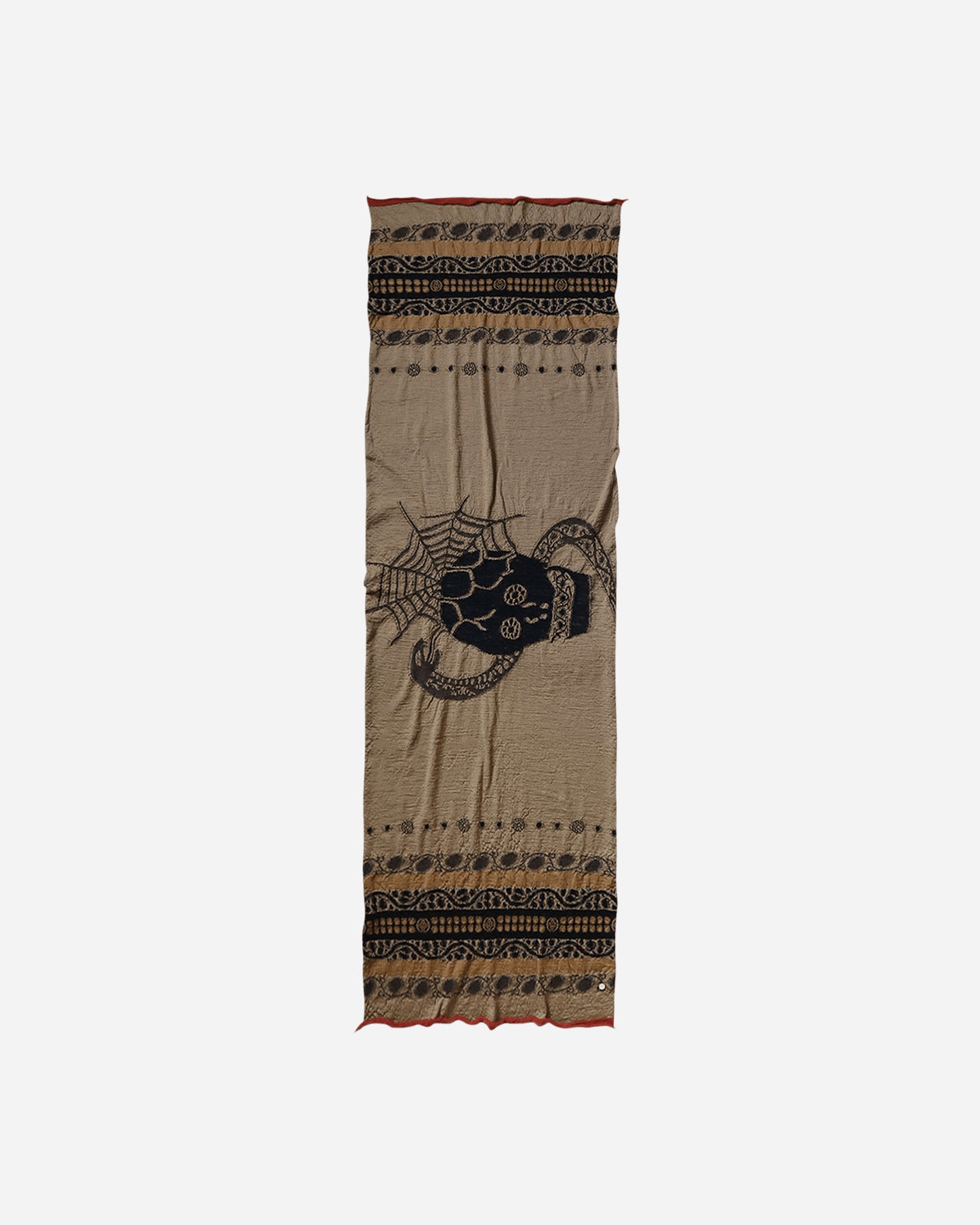 KAPITAL Fulling Wool Scarf Coptic Skull Beige Gloves and Scarves Scarves and Warmneck EK-1654XM 1