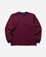 Needles L/S Crew Neck Tee - Cotton Stripe Jersey Navy/Red T-Shirts Longsleeve PU295 C1