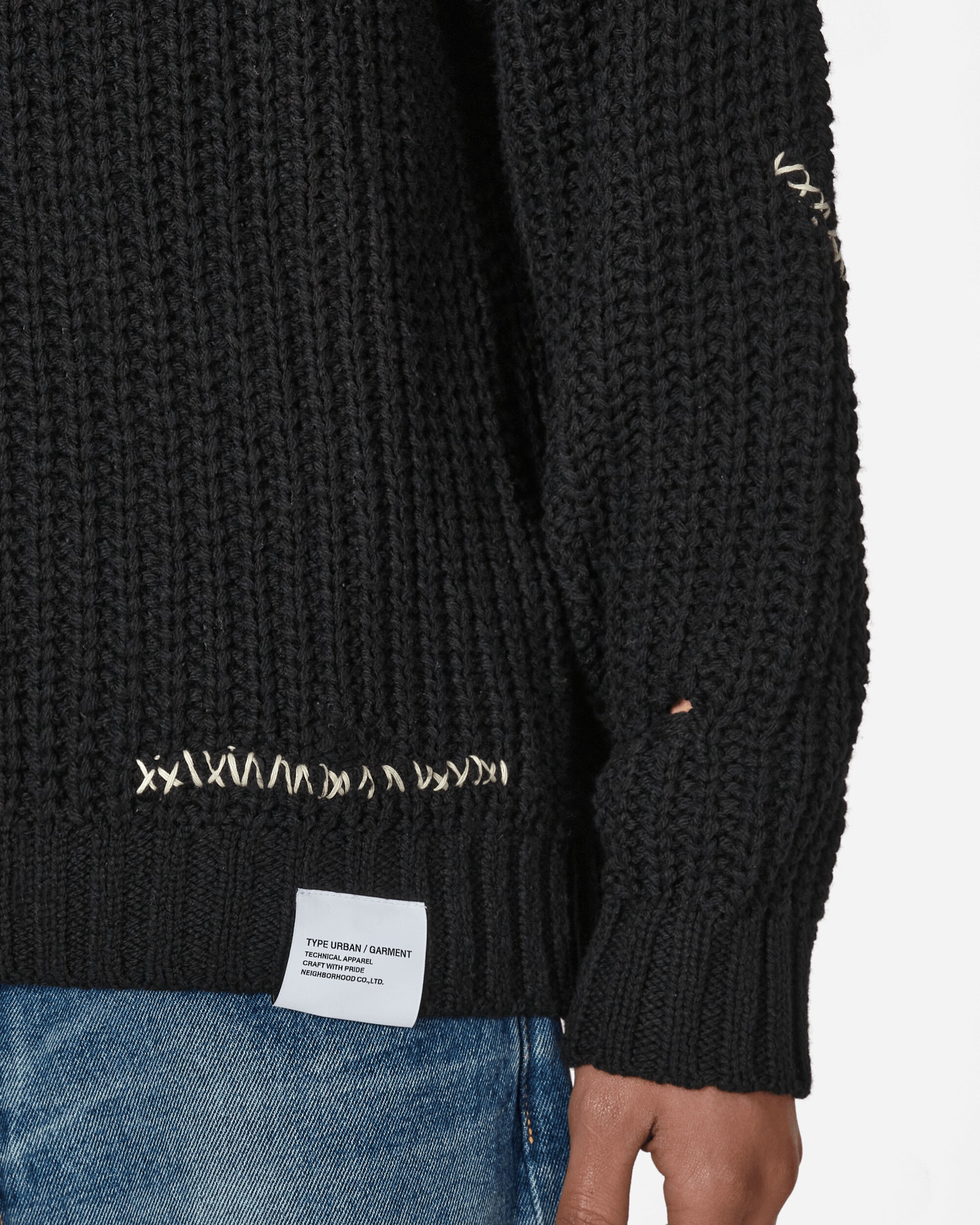 Neighborhood Savage Crewneck Sweater Black Knitwears Sweaters 241FUNH-KNM04 BK