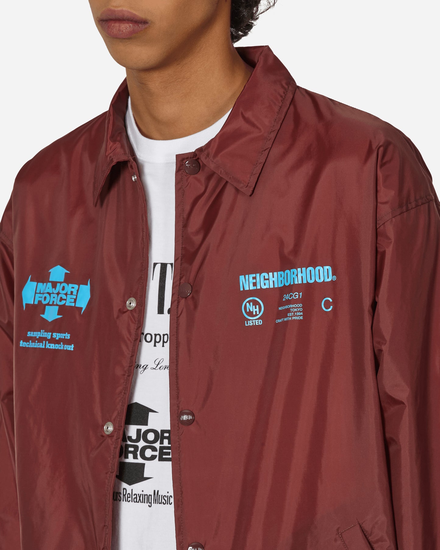 Neighborhood Nh × Majorforce . Windbreaker Jacket Burgundy Coats and Jackets Windbreakers 232TSMFN-JKM01S BU