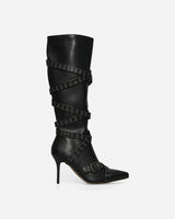 Nii Hai Wmns Nii Hai Strappy Boots Black Boots Knee SHOE-NHSB BLK