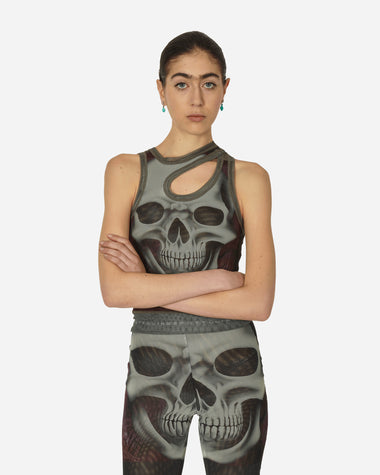 Ottolinger Wmns Mesh Tank Top Skull Print T-Shirts Cropped 103001 SKPRNT