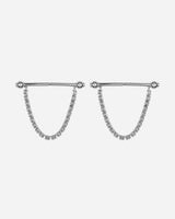 Panconesi Wmns Crystal Barbells Large Silver Jewellery Earrings EA032 P