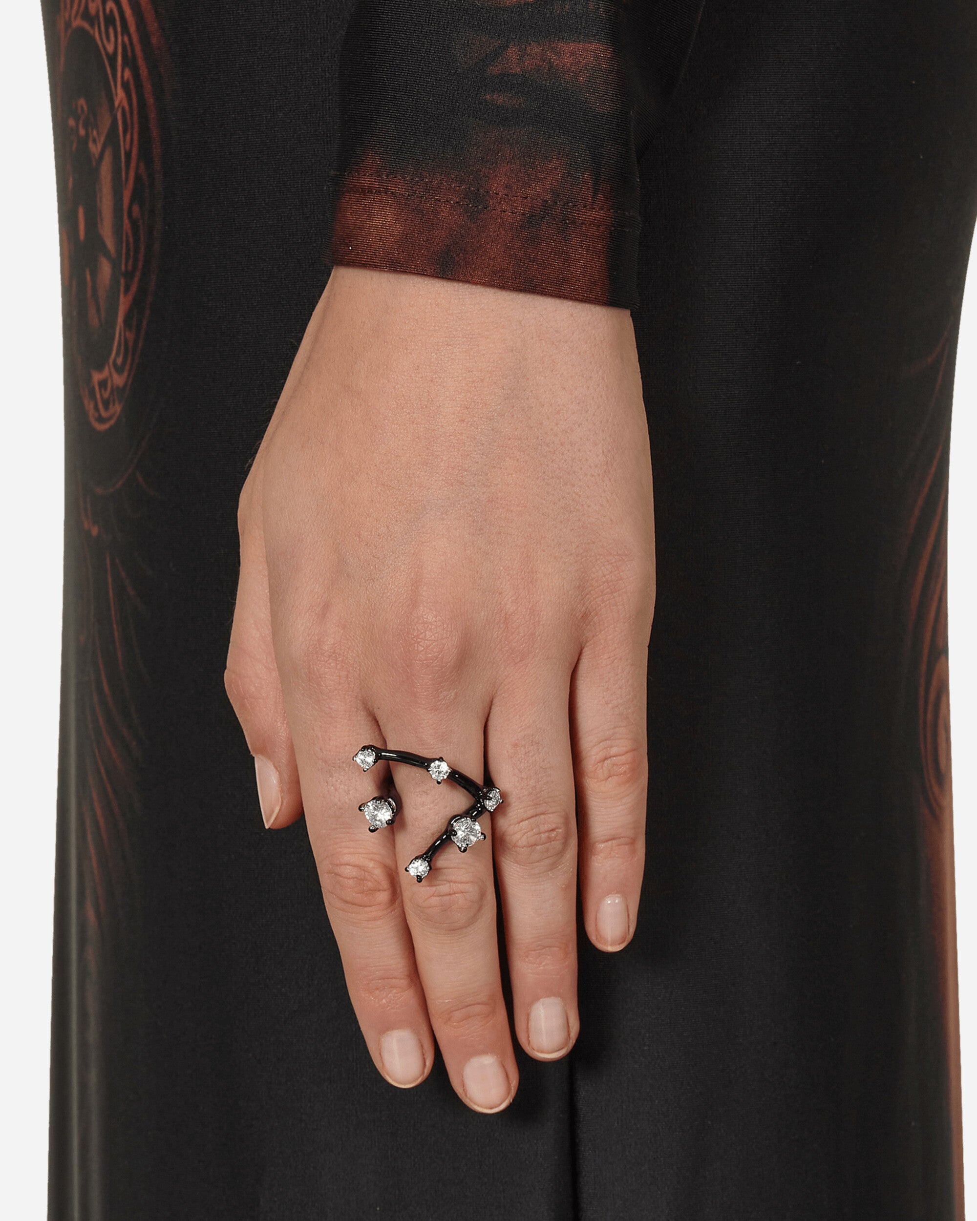 Panconesi Wmns Constellation Trunk Ring Black Jewellery Rings F23-FG010-S 1