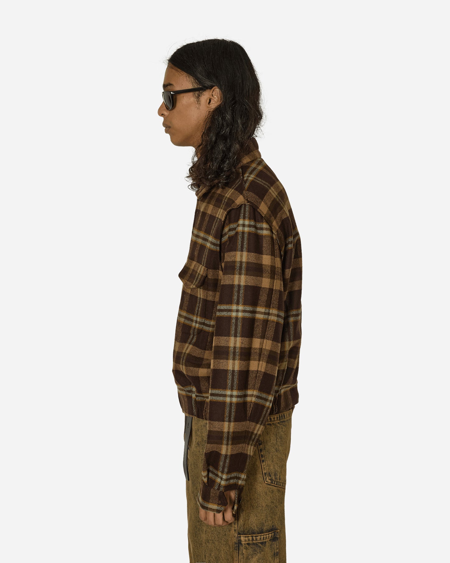 Random Identities Tartan Simmo Vintage Zip Up Brown Sweatshirts Zip-Ups RAN04J006 BLACK