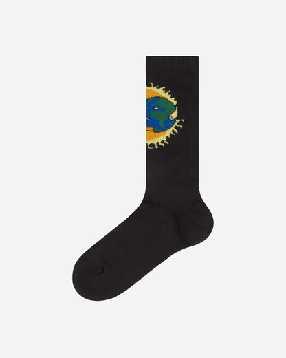 Sky High Farm Moon Earth Jacquard Socks Knit Black Underwear Socks SHF04K001  1