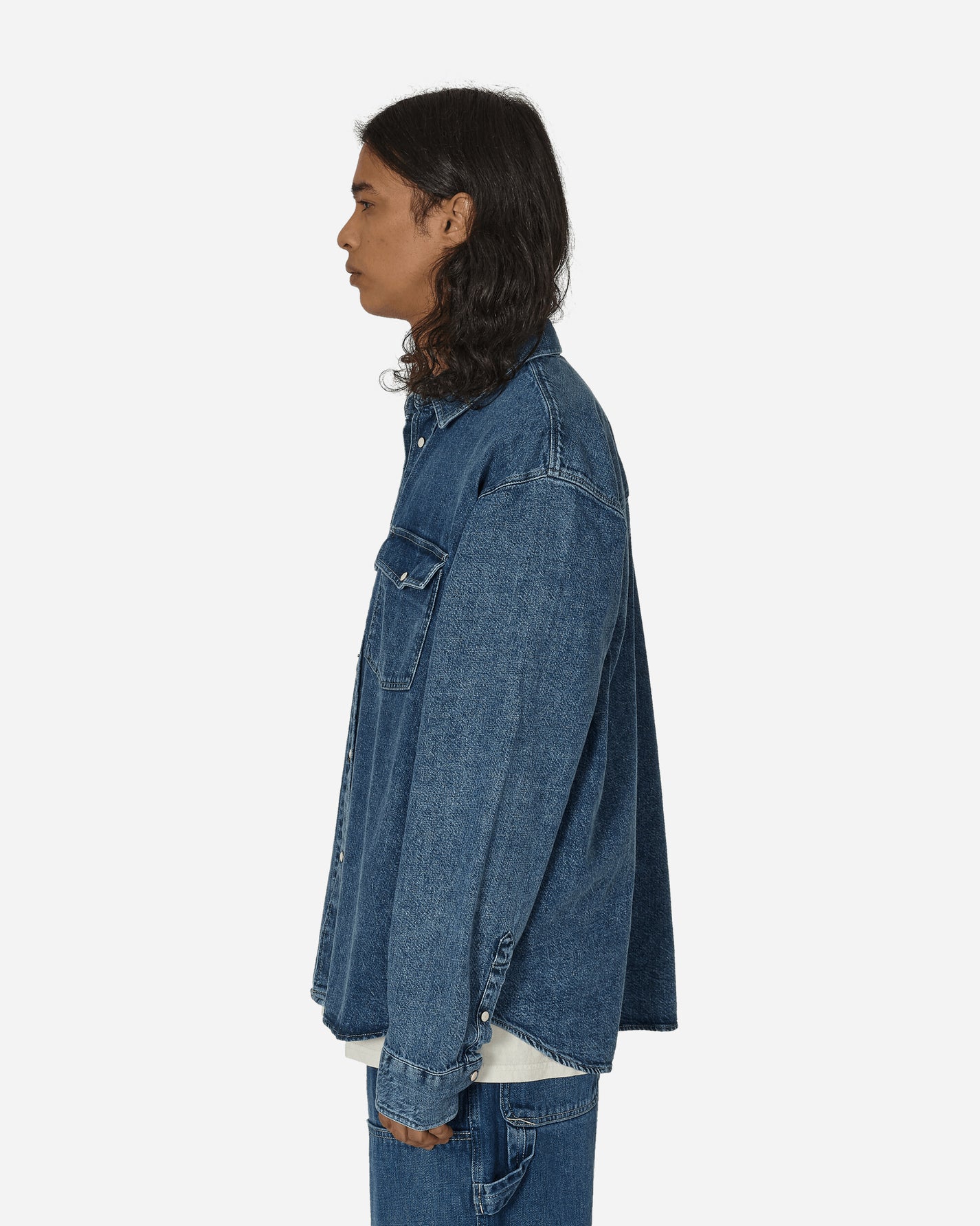 Stüssy Boxy Western Denim Ls Shirt Light Denim Shirts Longsleeve Shirt 1110320 2518