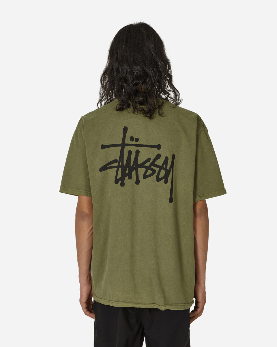 Stüssy Basic Pigment Dyed T-Shirt Olive - Slam Jam® Official Store