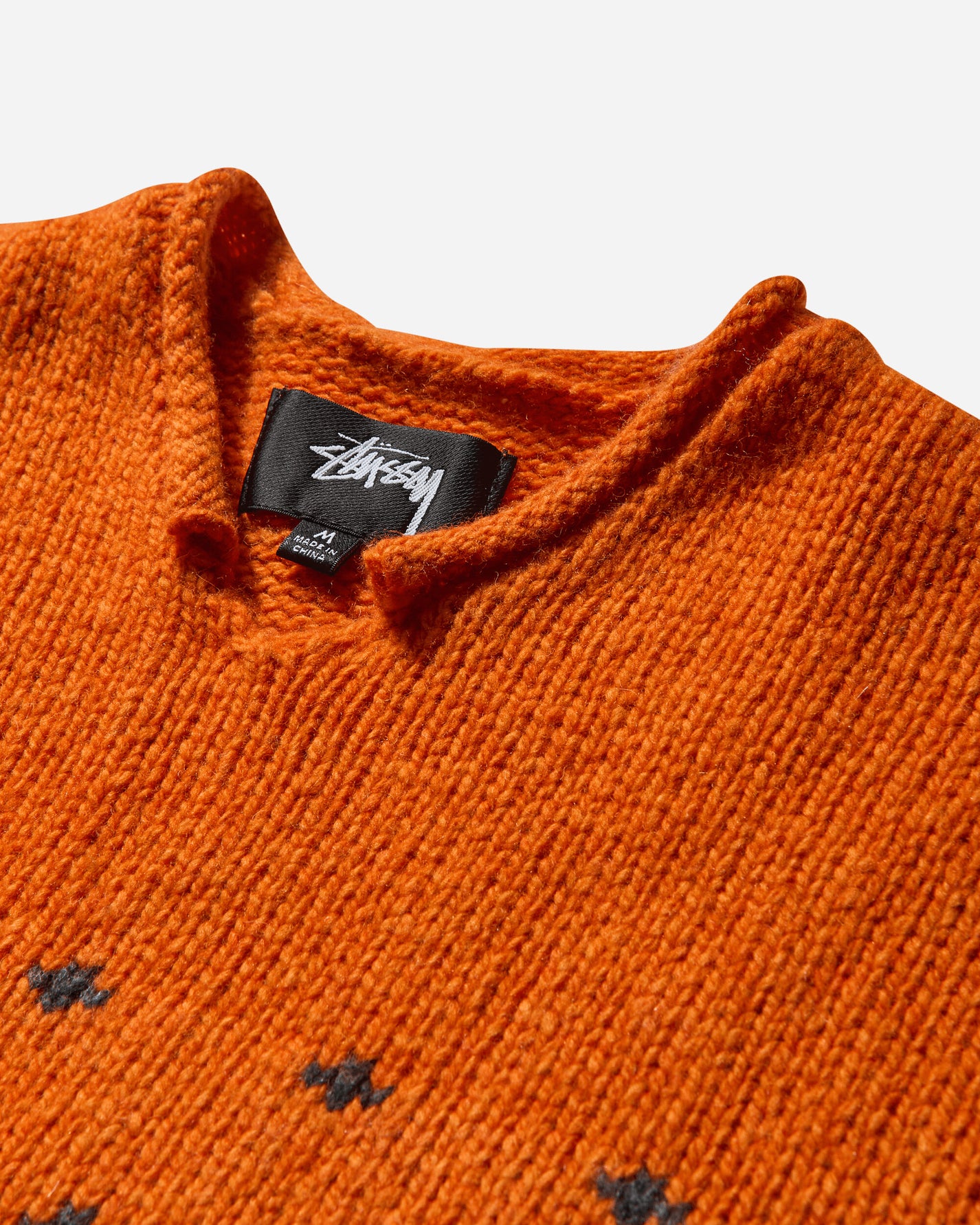 Stüssy Roll V Neck Fairisle Sweater Orange Knitwears Sweaters 117251SJ 0602