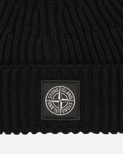 Stone Island Wool Short Beanie Black Hats Beanies 8115N22C3 A0029