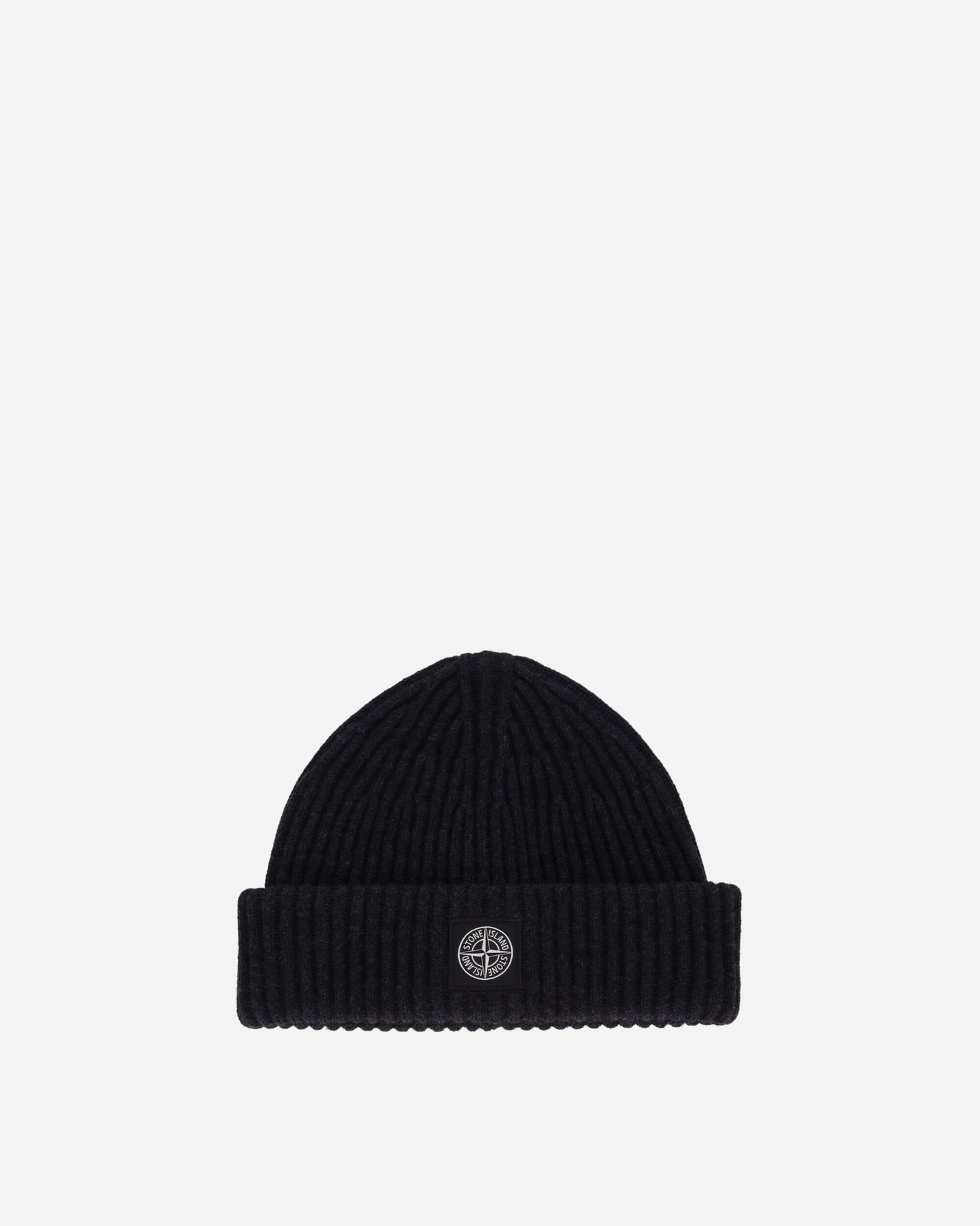 Stone Island Wool Short Beanie Charcoal Melange Hats Beanies 8115N22C3 V0M65