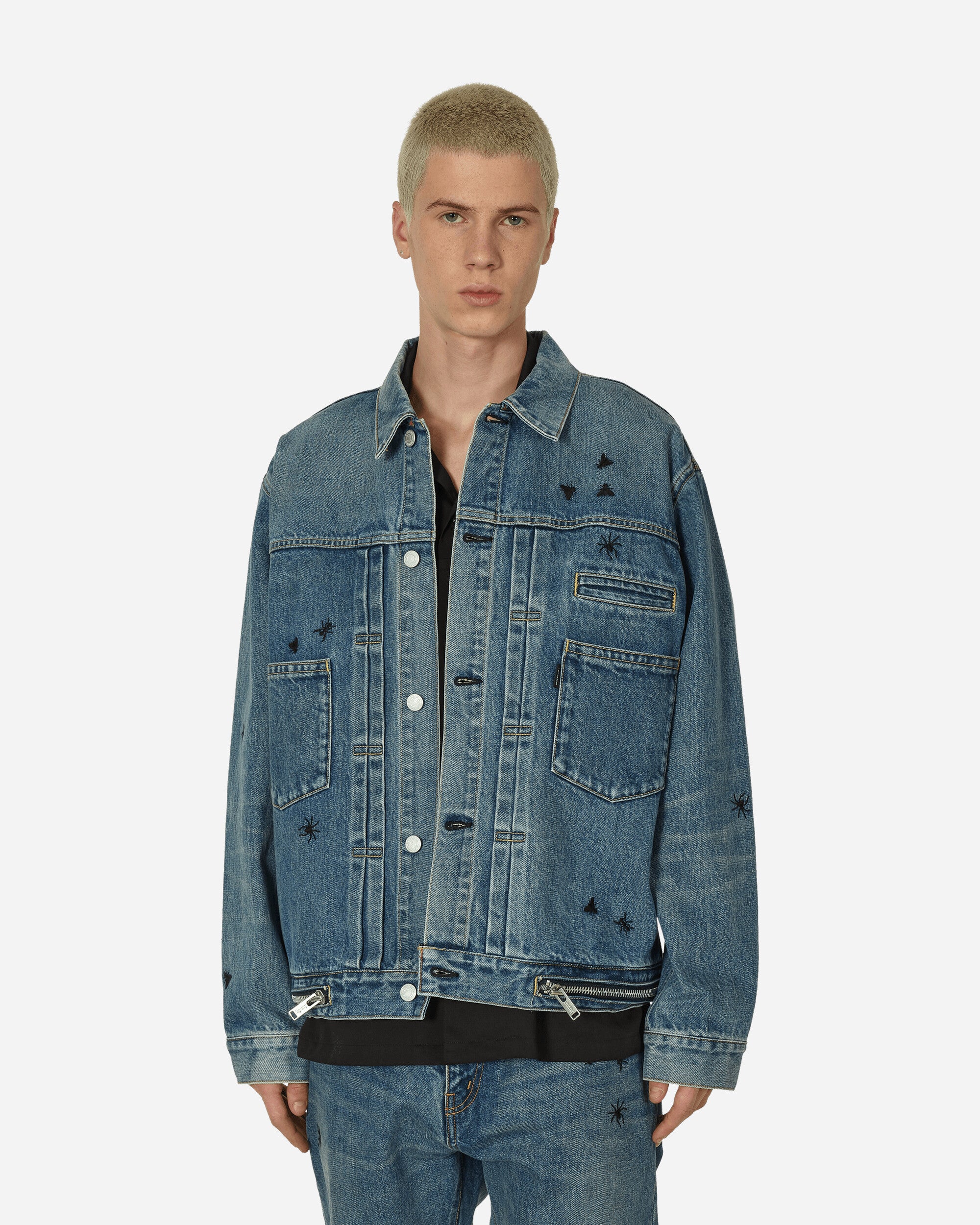 Undercover Denim Blouson Light Blue Indigo Coats and Jackets Denim Jackets UP1D4203 1