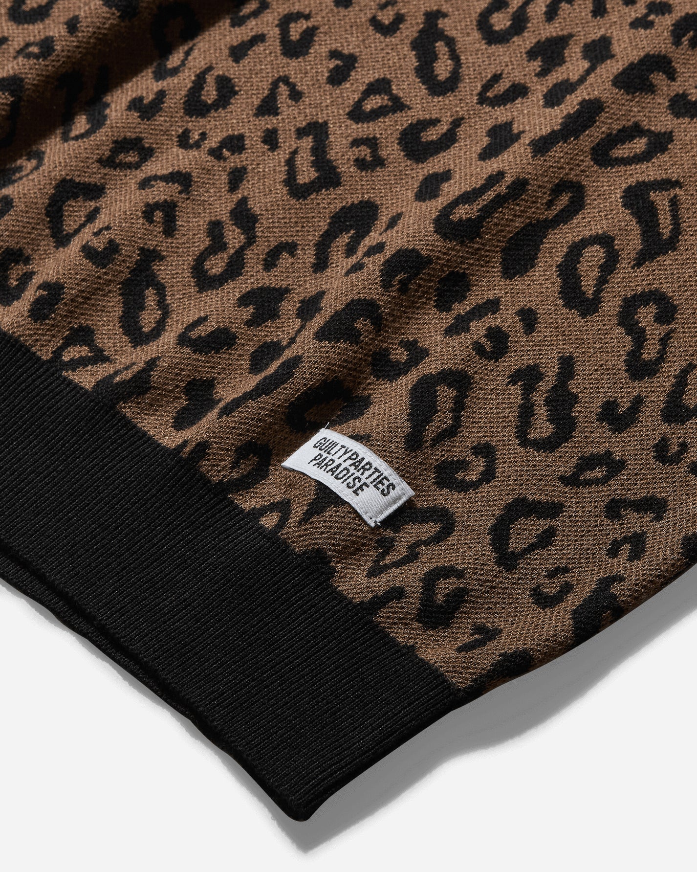 WACKO MARIA Leopard Knit Polo Shirt Brown Knitwears Sweaters 24FW-WMK-KN13 BROWN