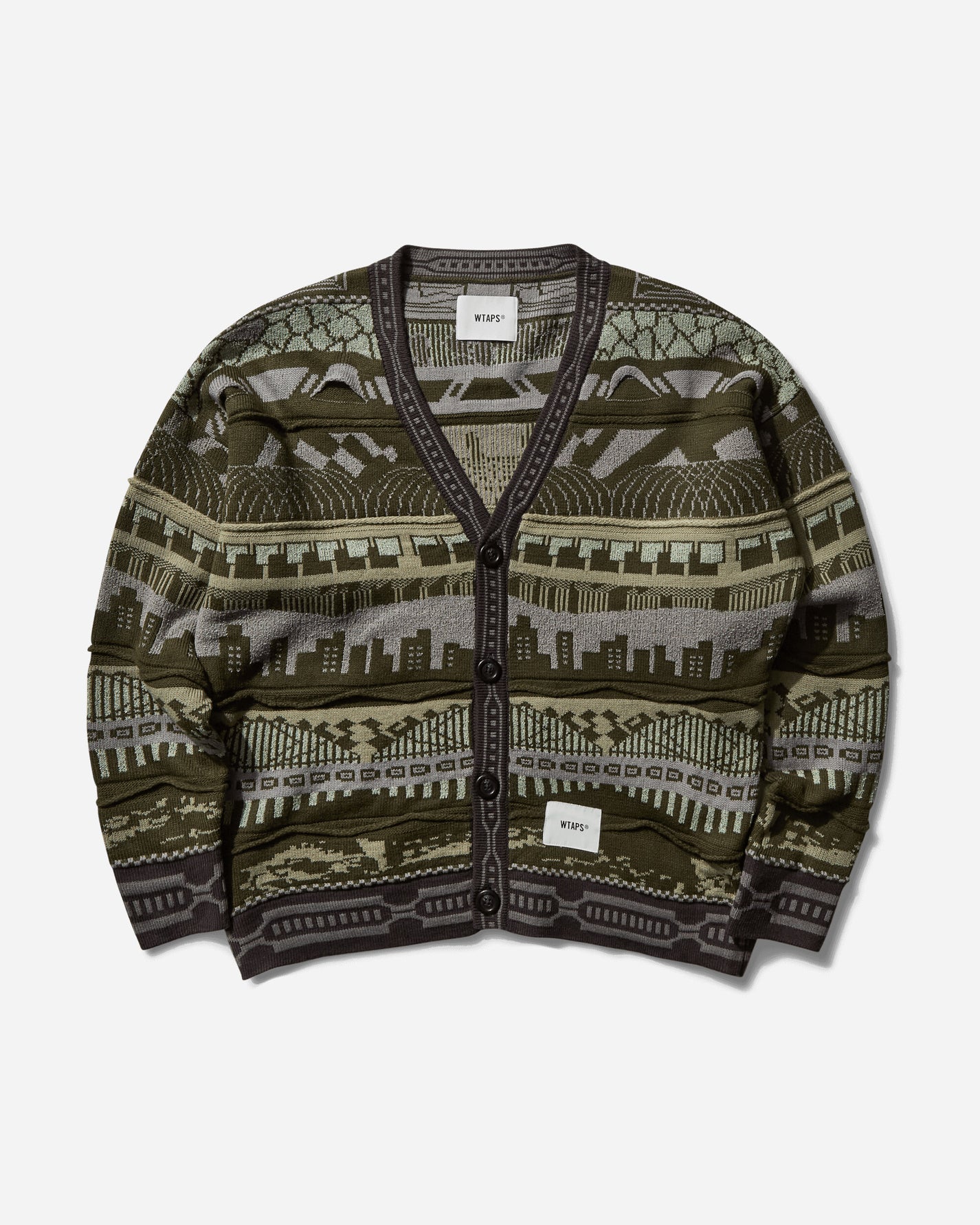 WTAPS Knit 07 Olive Drab Knitwears Cardigans 242MADT-KNM07 002