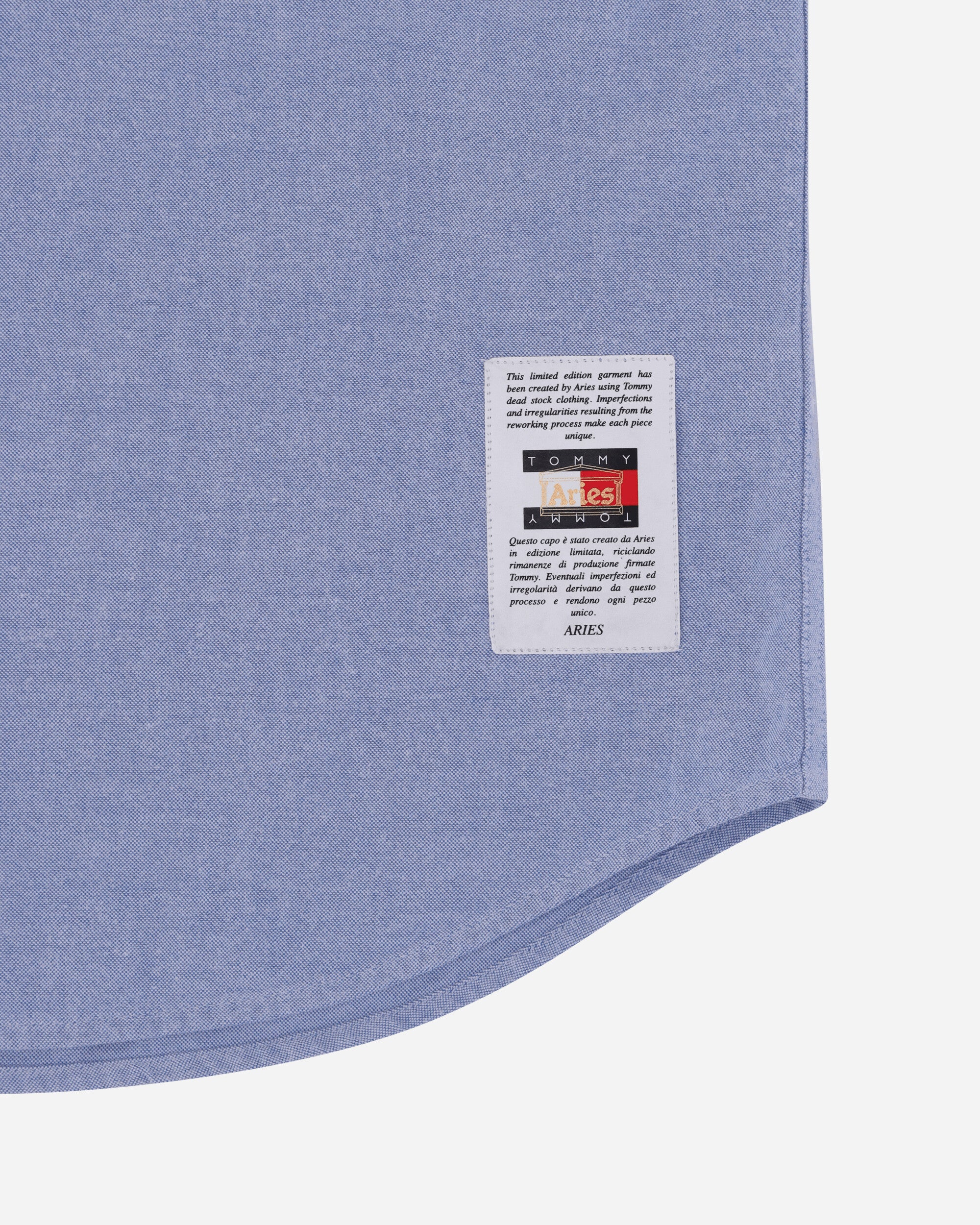 Aries Tommy x Aries Remade: Overprinted Pocket Shirt Blue Shirts Longsleeve Shirt THAR40009 BLU