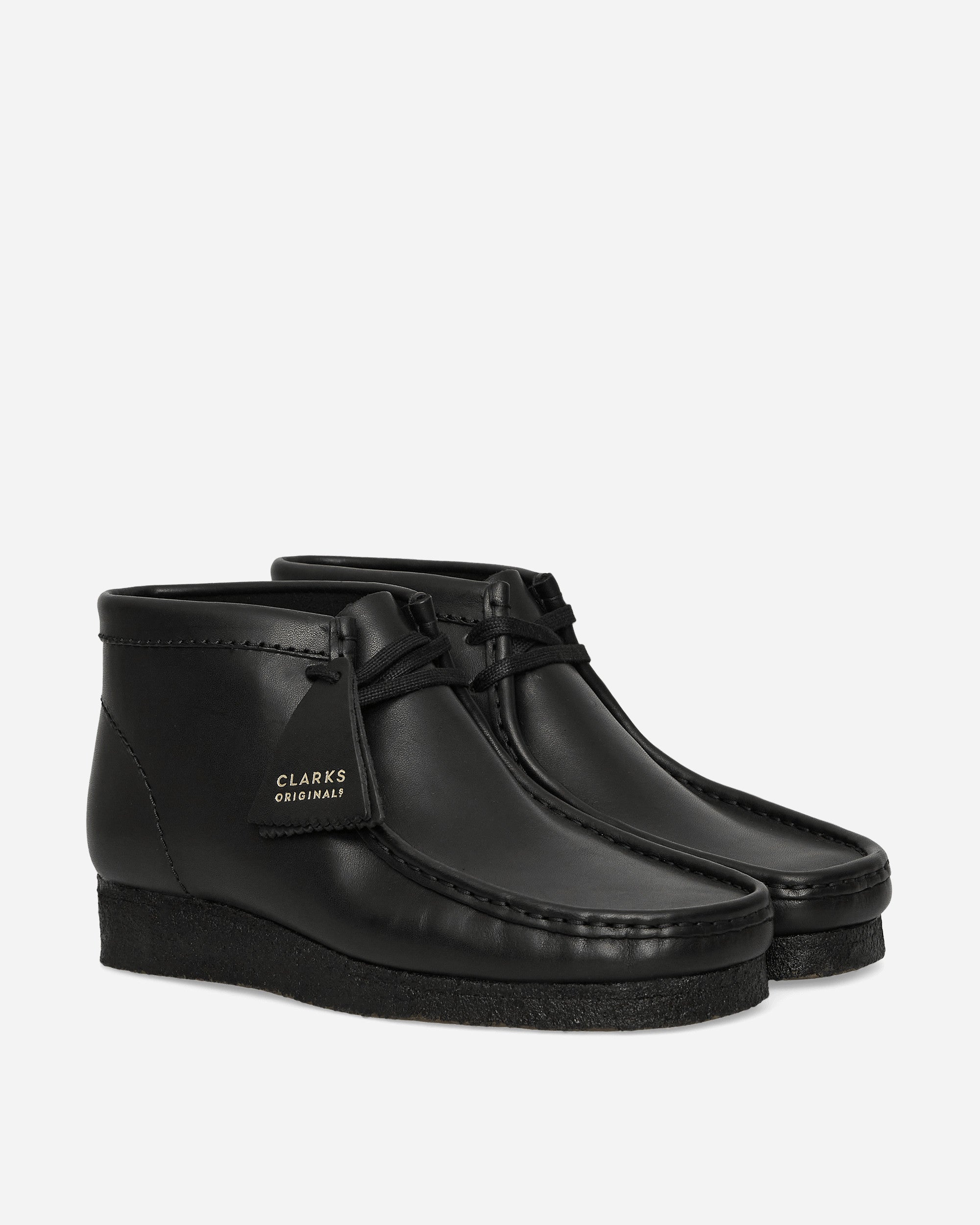 Clarks Originals Wallabee Boot Black Leather Classic Shoes Laced Up 26155512 001