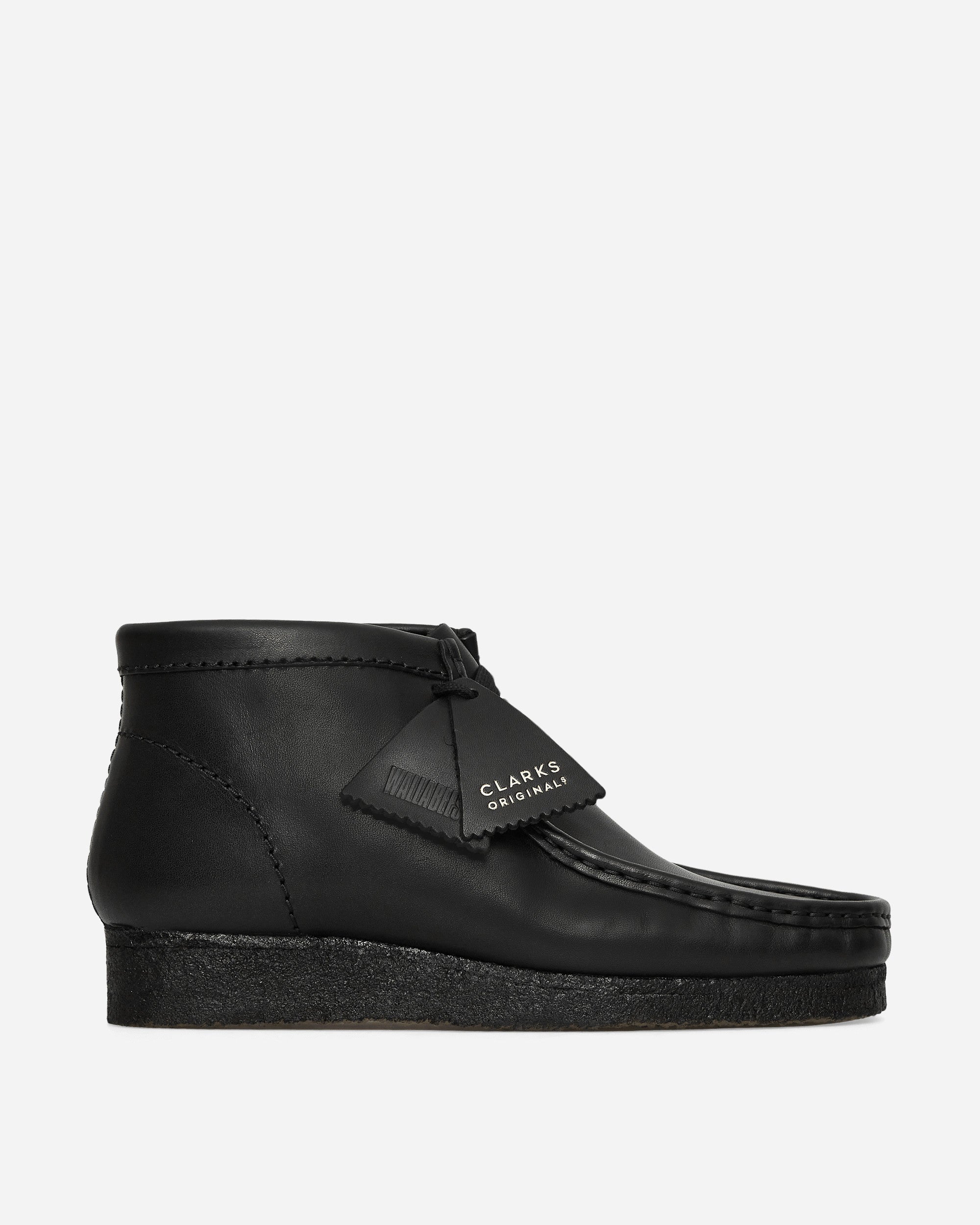 Clarks Originals Wallabee Boot Black Leather Classic Shoes Laced Up 26155512 001
