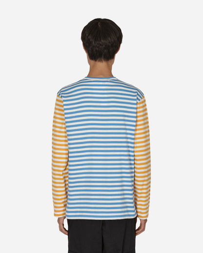 Comme Des Garçons Play Mens T-Shirt Knit Blue Yellow T-Shirts Longsleeve P1T318 1