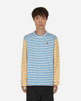 Comme Des Garçons Play Mens T-Shirt Knit Blue Yellow T-Shirts Longsleeve P1T318 1