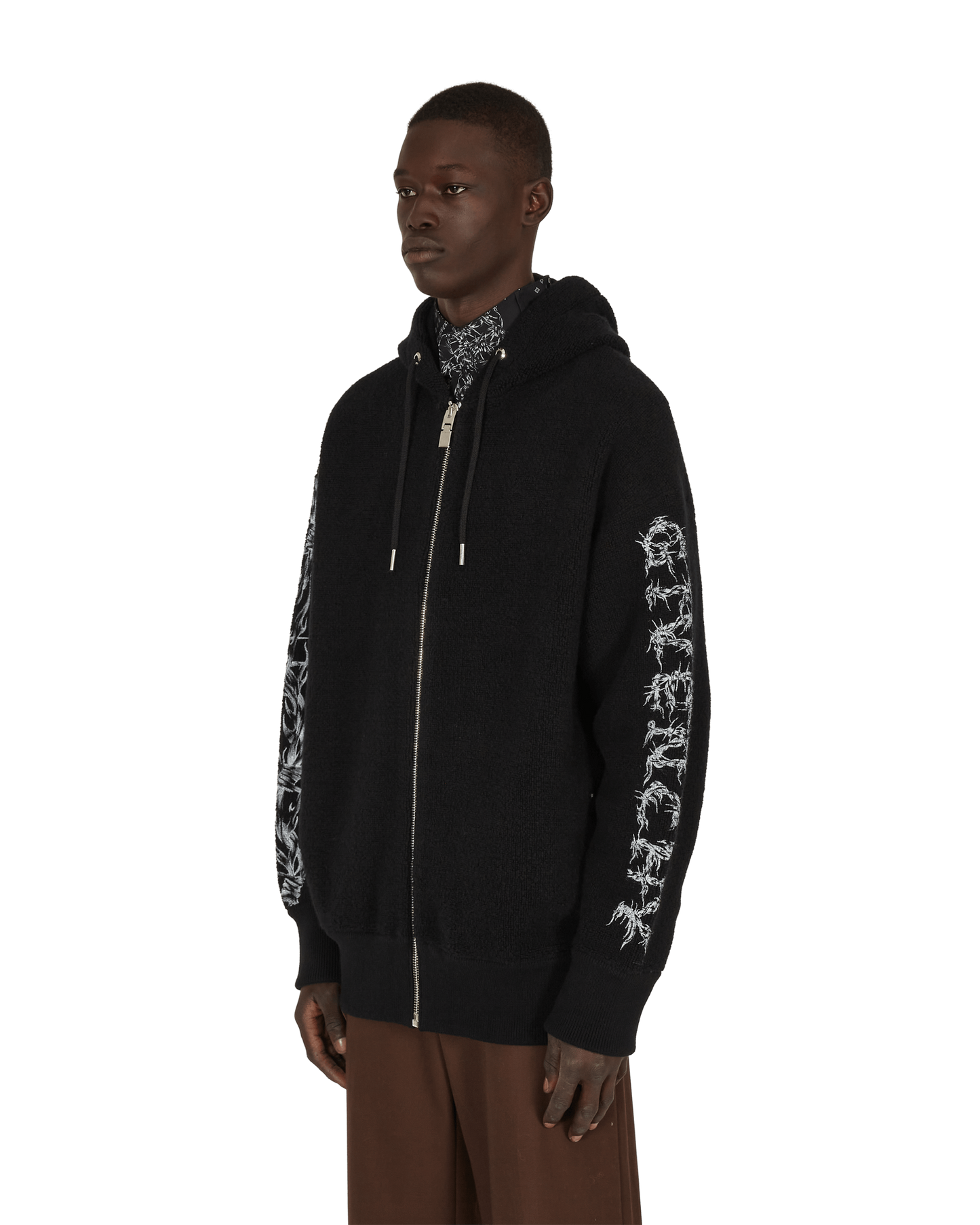 Givenchy Barbedwire Printed Black Sweatshirts Hoodies BM00TM4Y7Y001 001