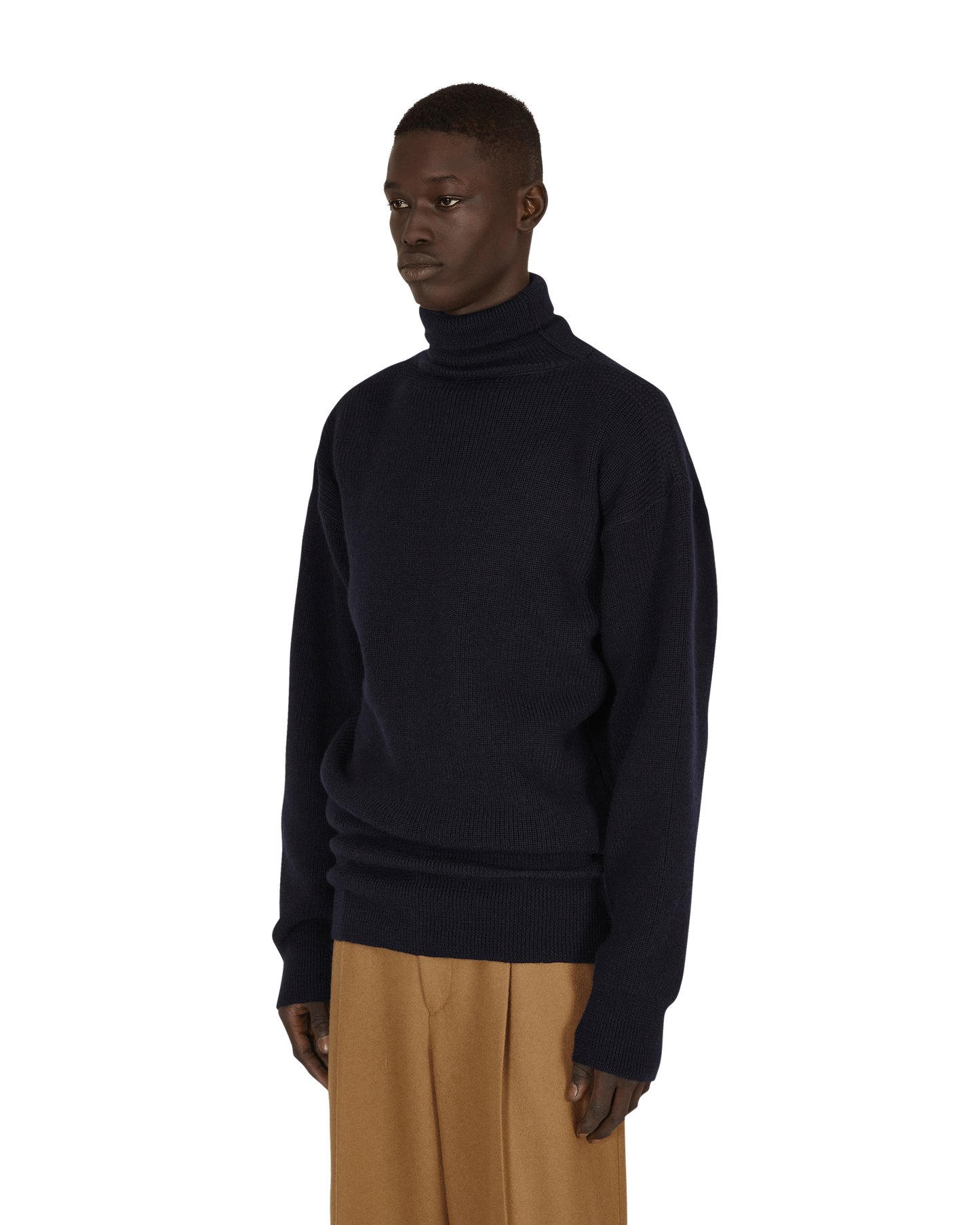 Hed Mayner Turtleneck Pullover Navy Knitwears Sweaters AW21K05NVY 001