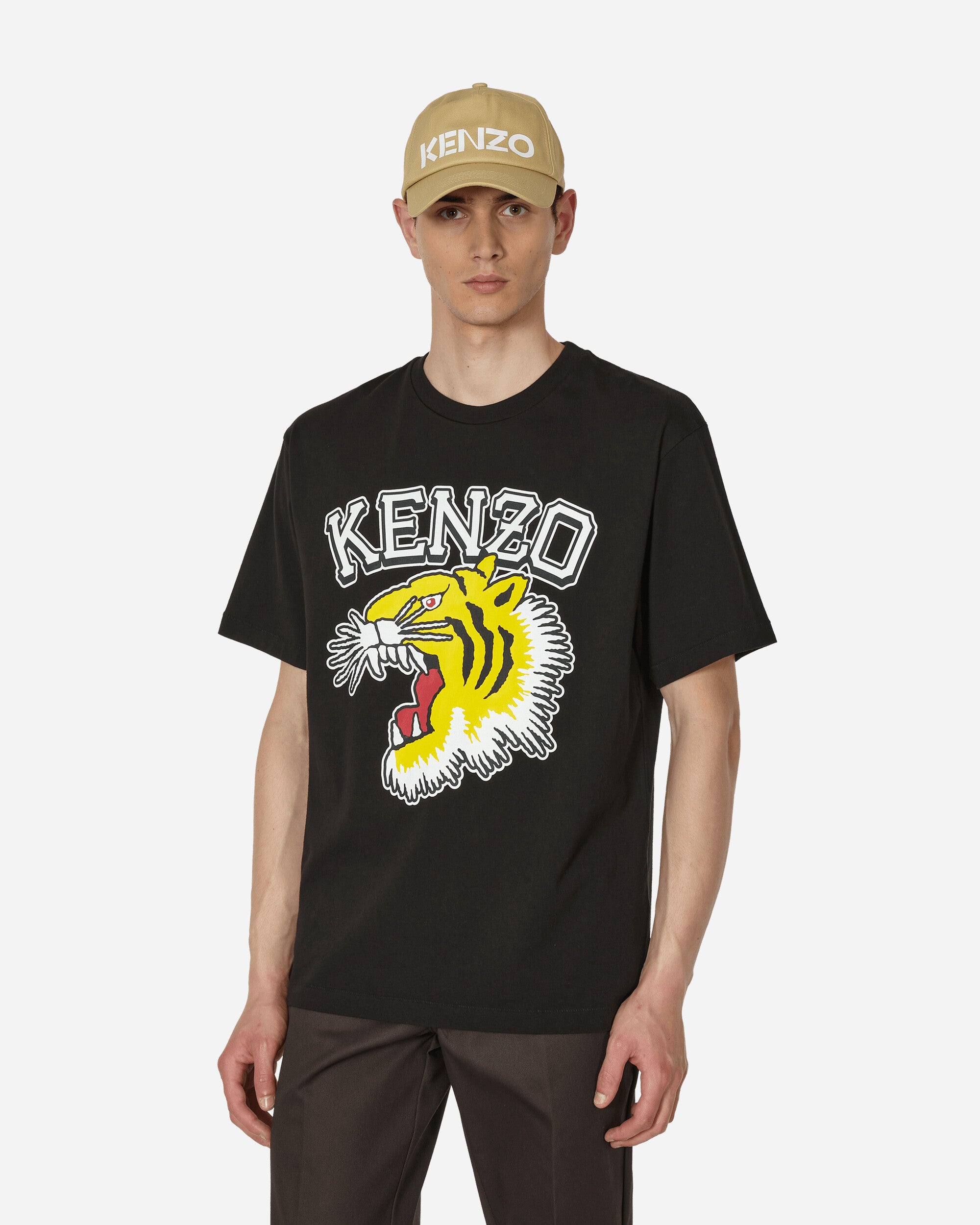 KENZO Paris Tiger Varsity Oversize T-Shirt Black T-Shirts Shortsleeve FD65TS0084SG 99J