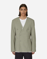 Kiko Kostadinov Oma Reversible Blazer Stone Yellow Check  Coats and Jackets Blazers KKSS23J03-36  001