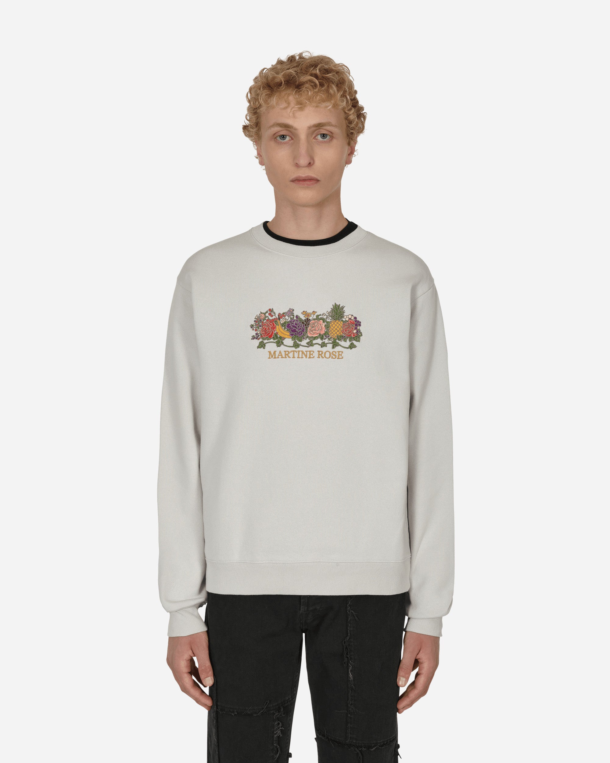 Martine Rose Classic Crew Sweatshirt Embroidery Light Grey Sweatshirts Crewneck MRAW22-601  001