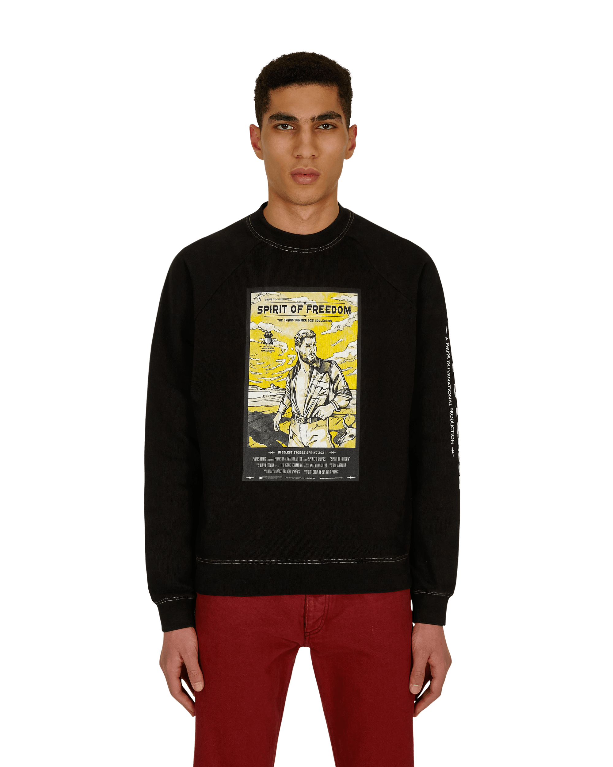 Phipps Movie Merch Washed Black Sweatshirts Crewneck PHSS21N02-1J001 BLACK