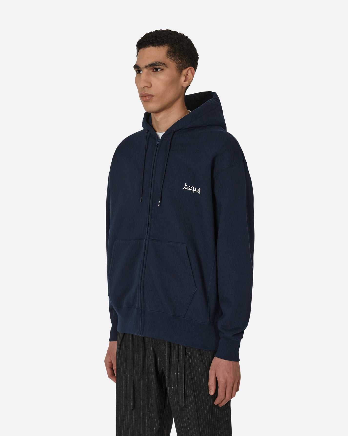 Sequel Zip Up Hoodie Navy Sweatshirts Hoodies SQ-22AW-HD-01  001