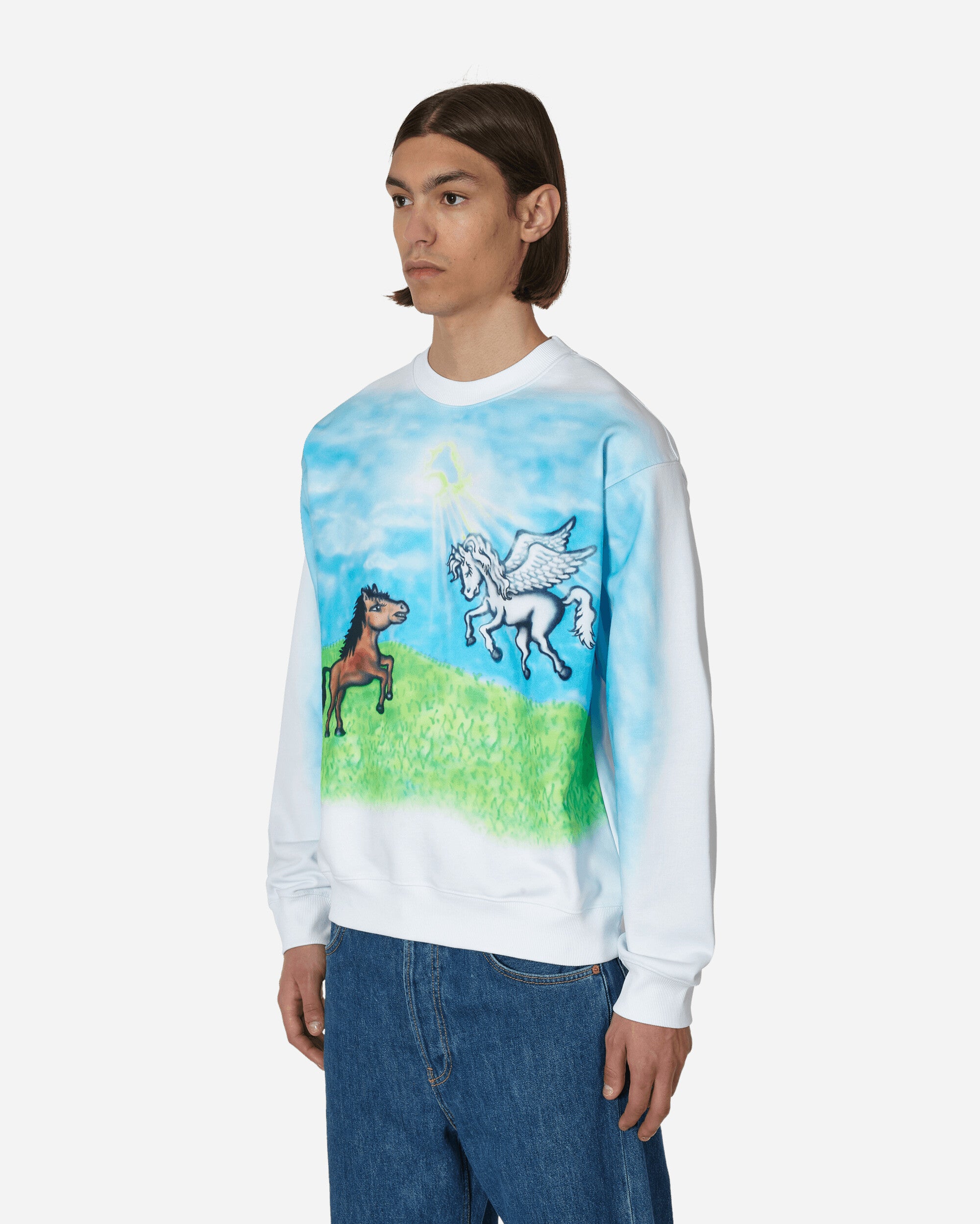 Sky High Farm Ally Bo Printed Sweatshirt White Sweatshirts Crewneck SHF03T027 1