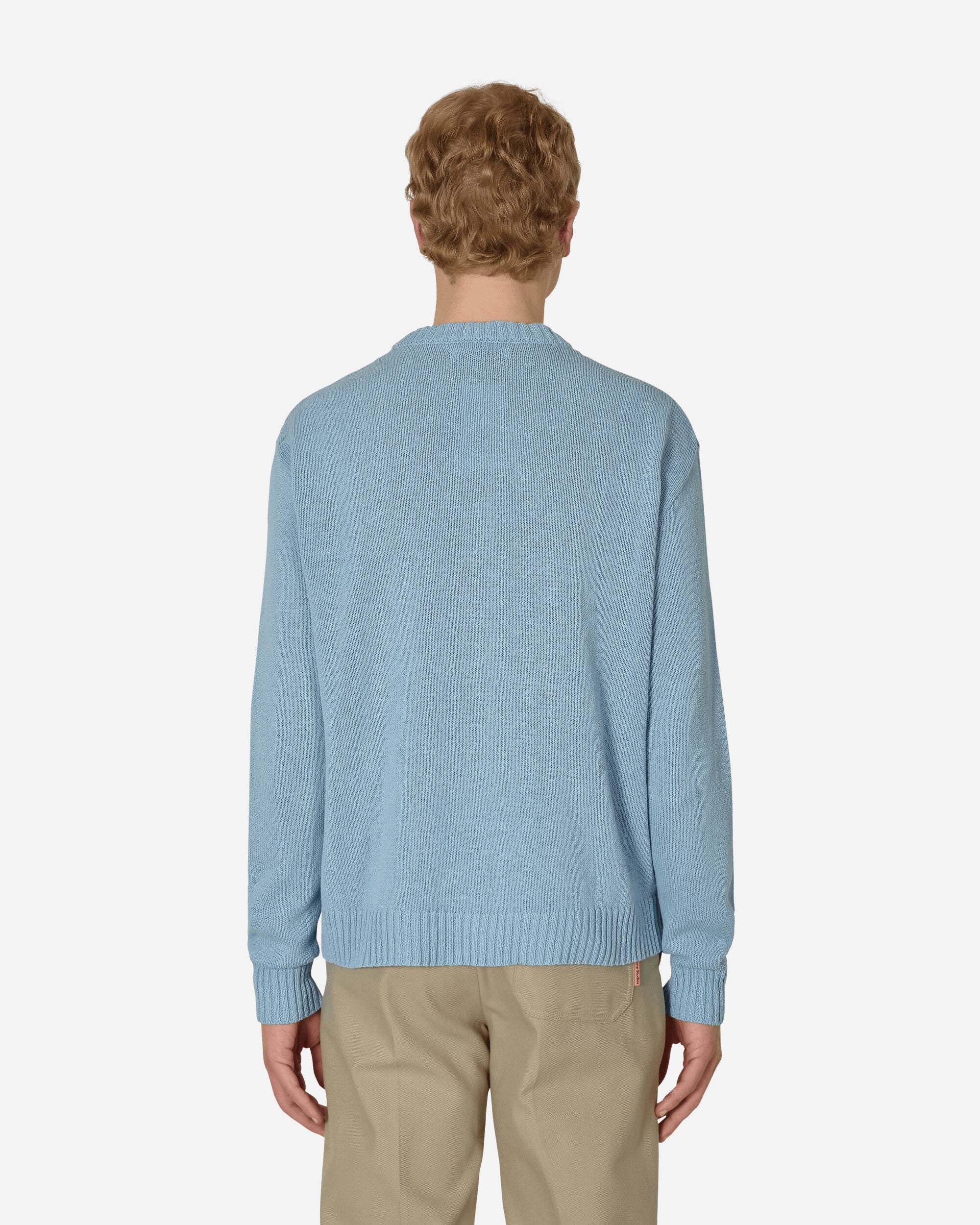 Sky High Farm Unisex Recycled Cotton Intarsia Sweater Knit Light Blue Knitwears Sweaters SHF03N001 1